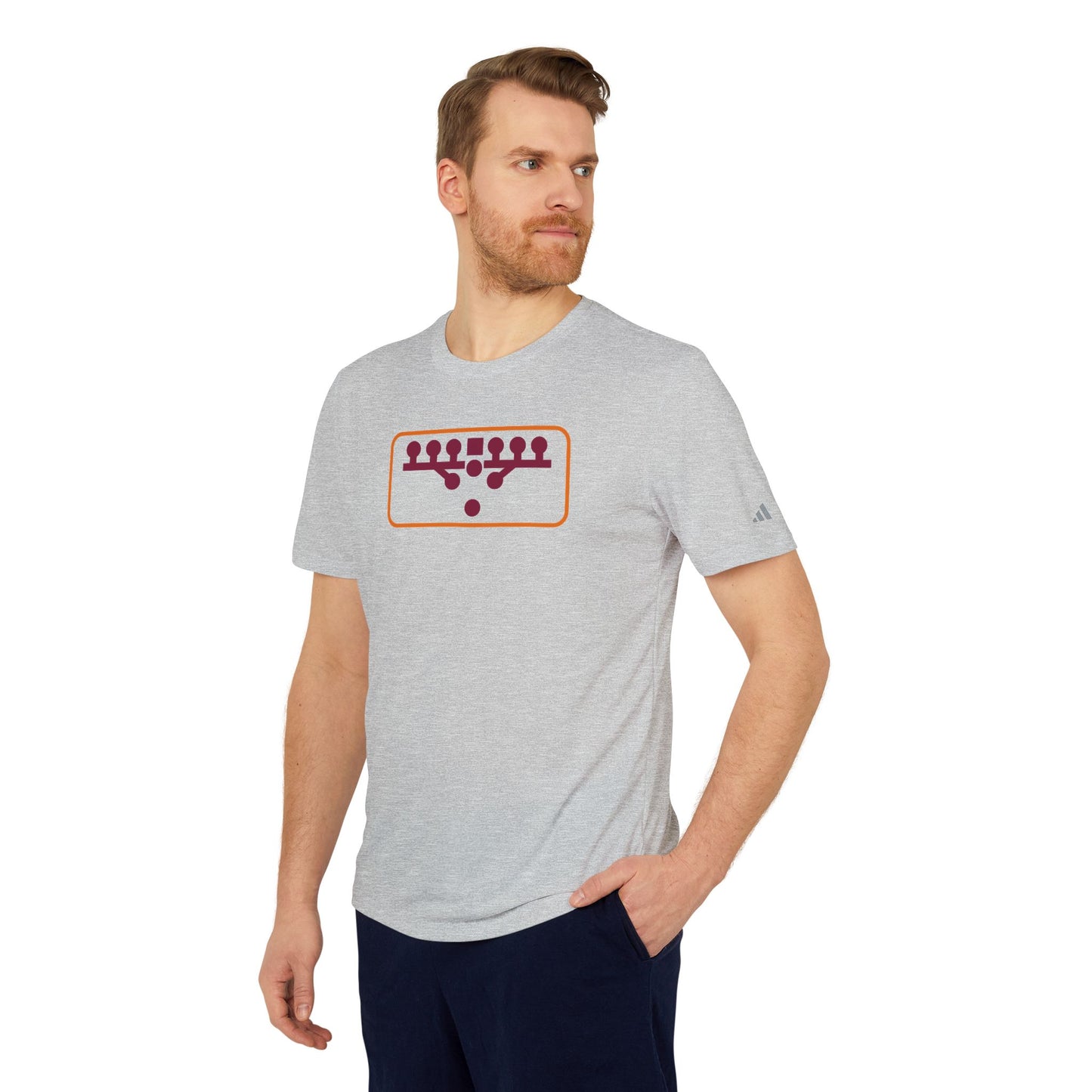 Custom adidas® Victory Kneel Sport T-shirt - Maroon/Orange