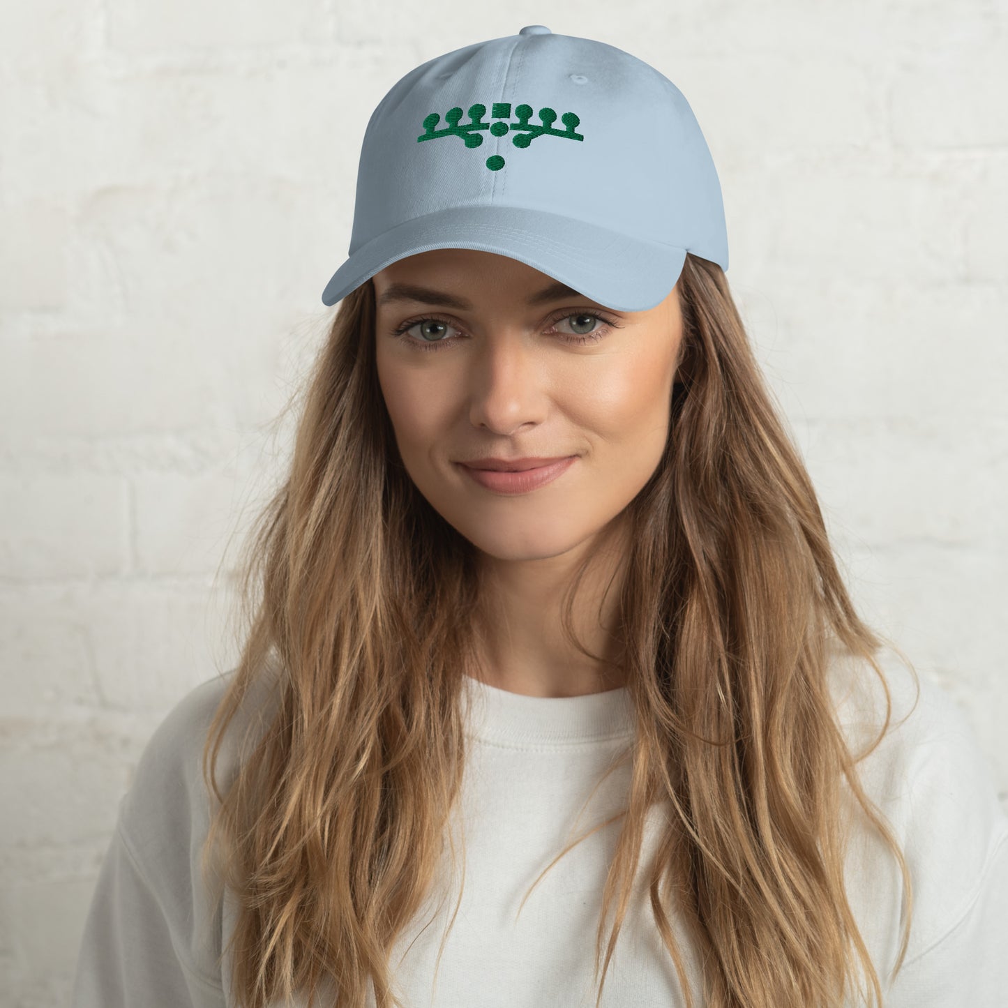Victory Kneel Dad Hat - Light Blue & Green