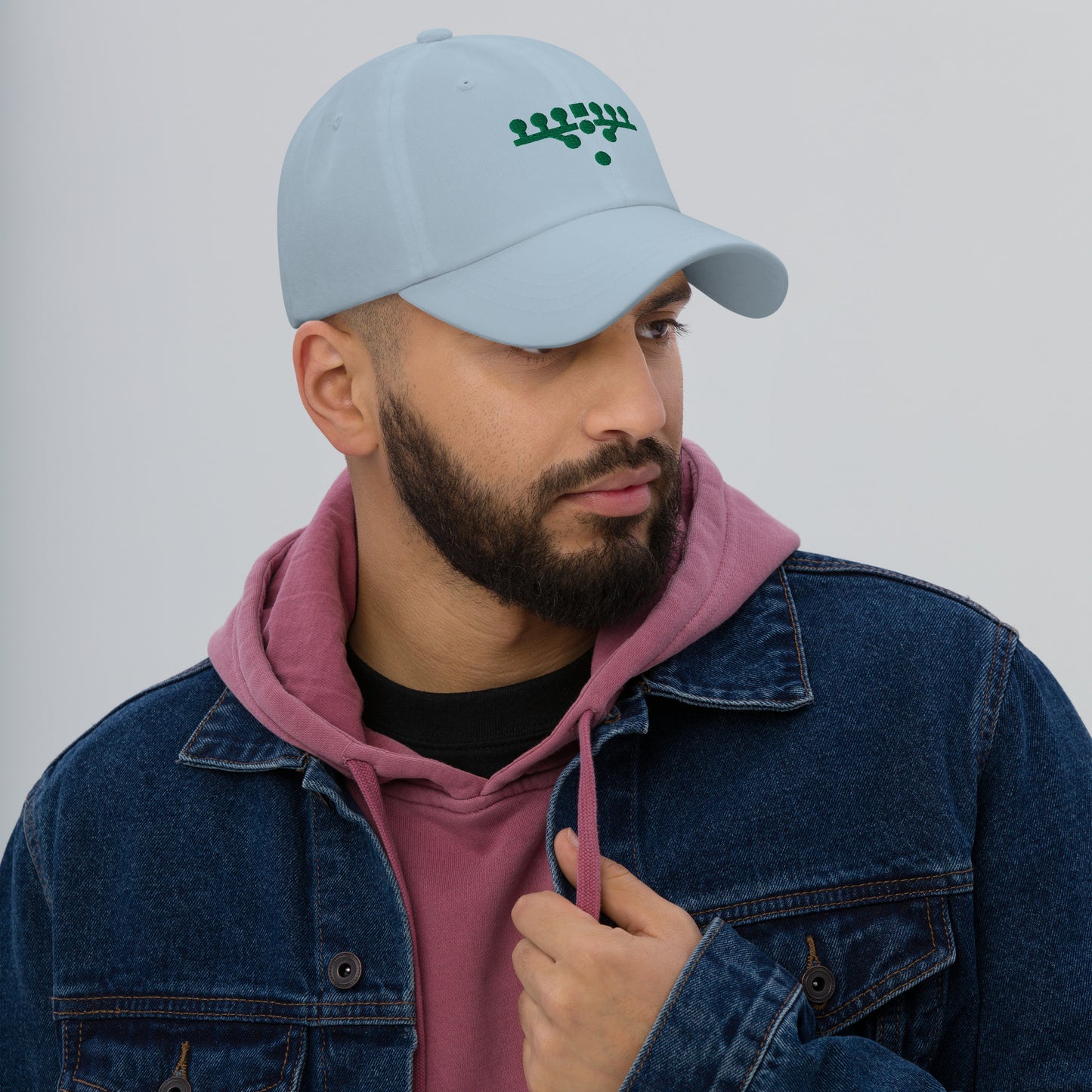 Victory Kneel Dad Hat - Light Blue & Green