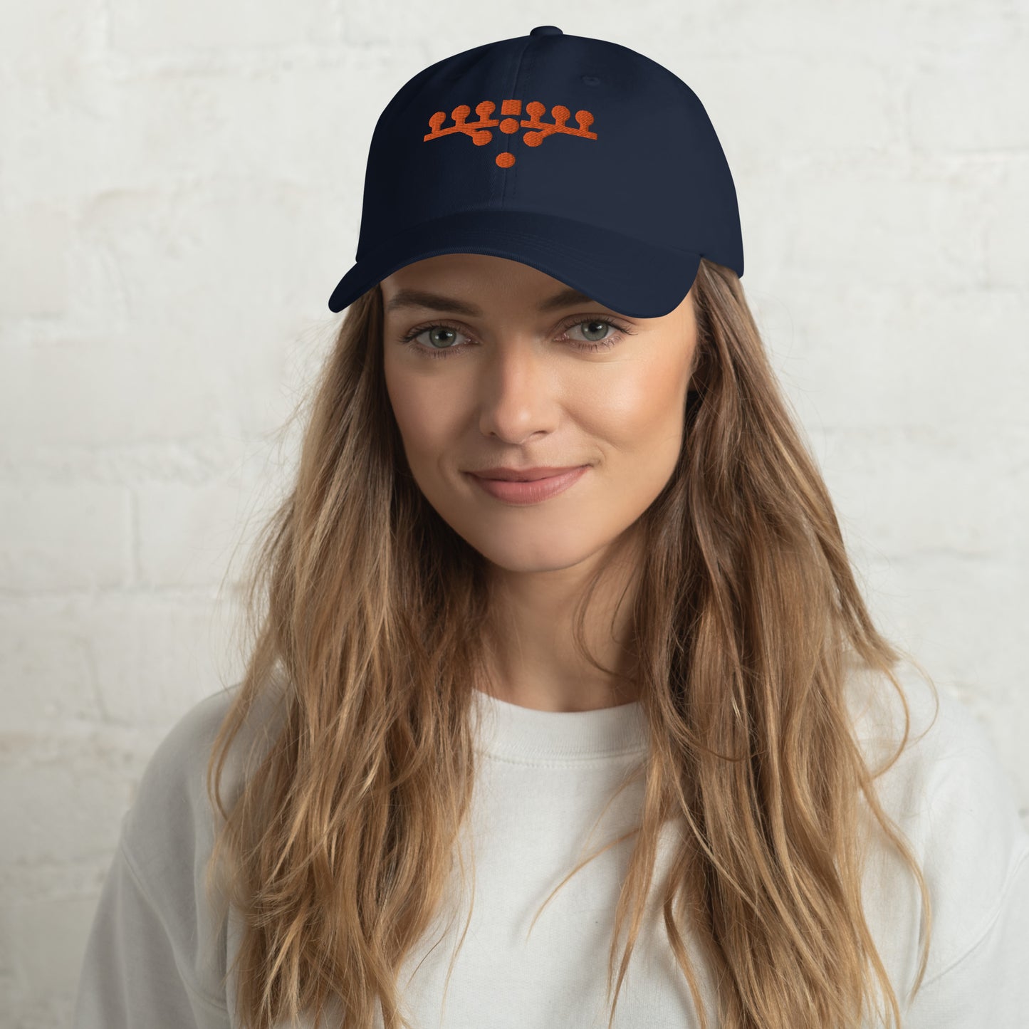 Victory Kneel Dad Hat - Navy & Orange