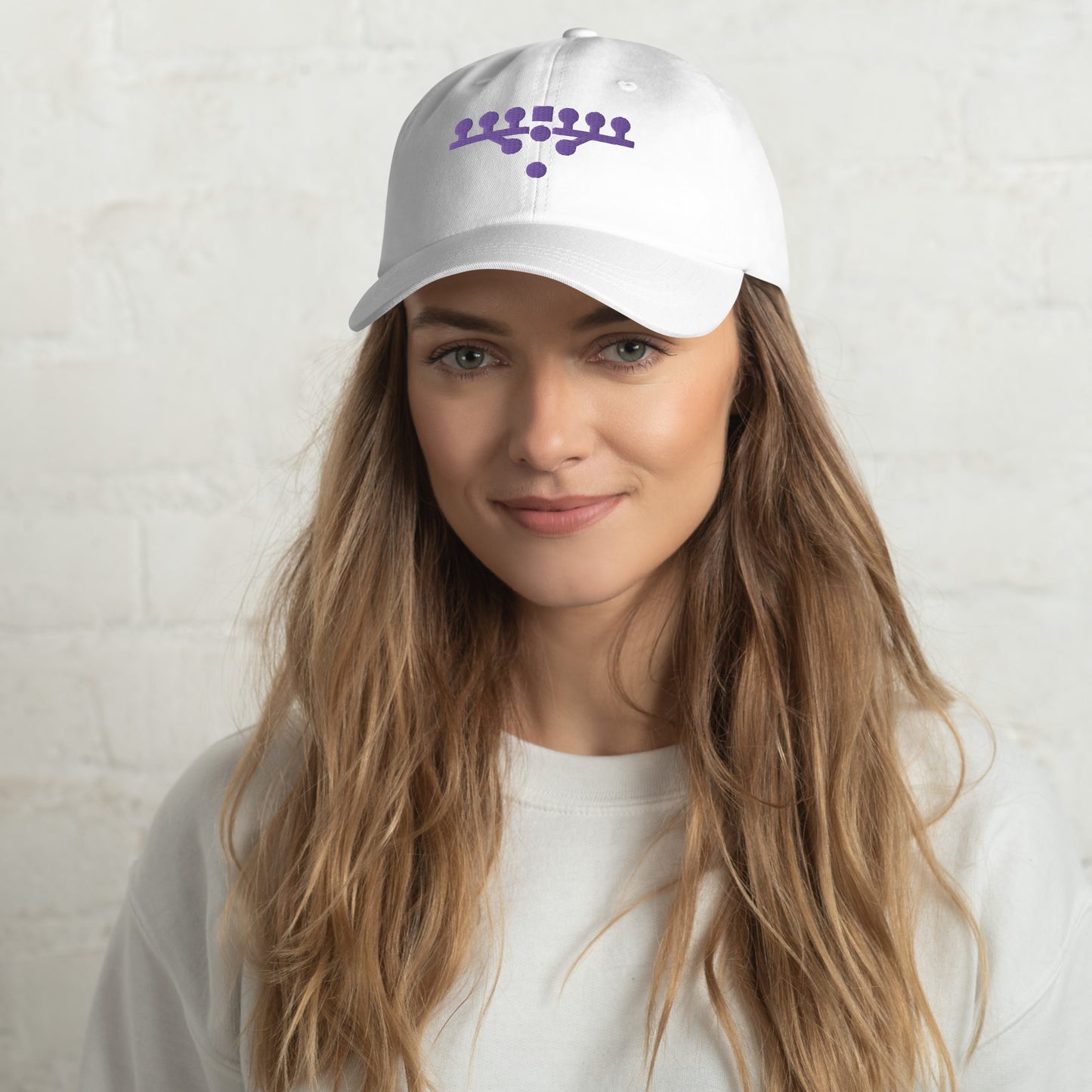 Victory Kneel Dad hat - White & Purple