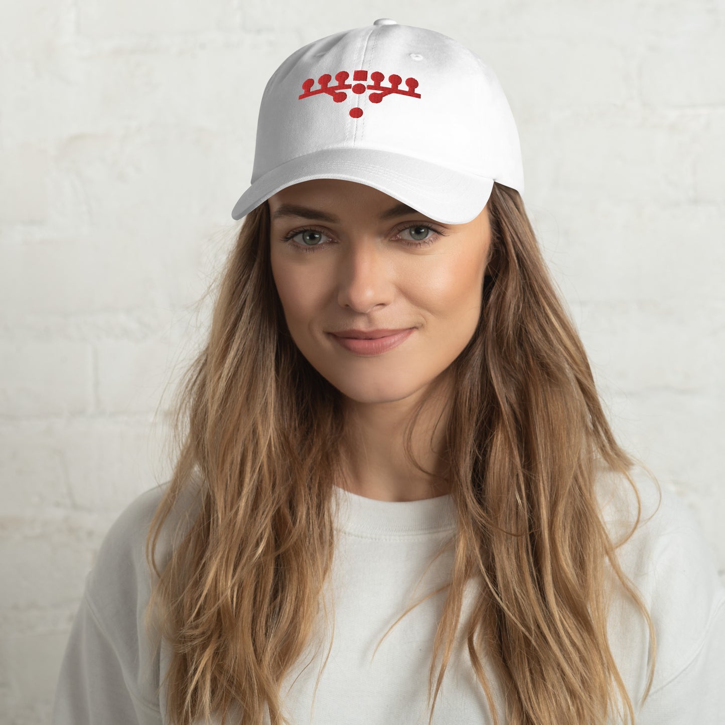 Victory Kneel Dad Hat - White & Red