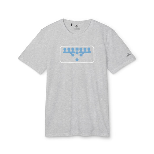 Custom adidas® Victory Kneel Sport T-shirt Light Blue/White