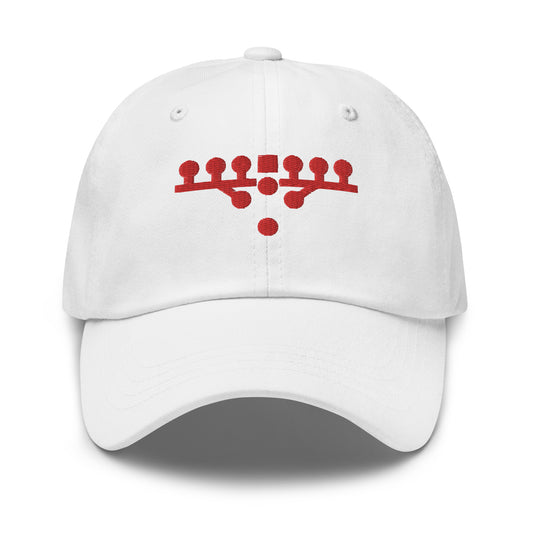 Victory Kneel Dad Hat - White & Red