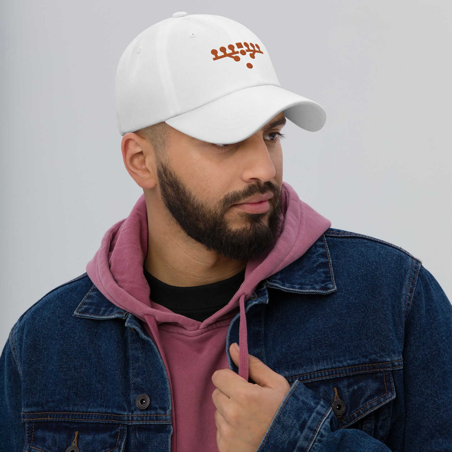 Victory Kneel Dad Hat - White & Burnt Orange