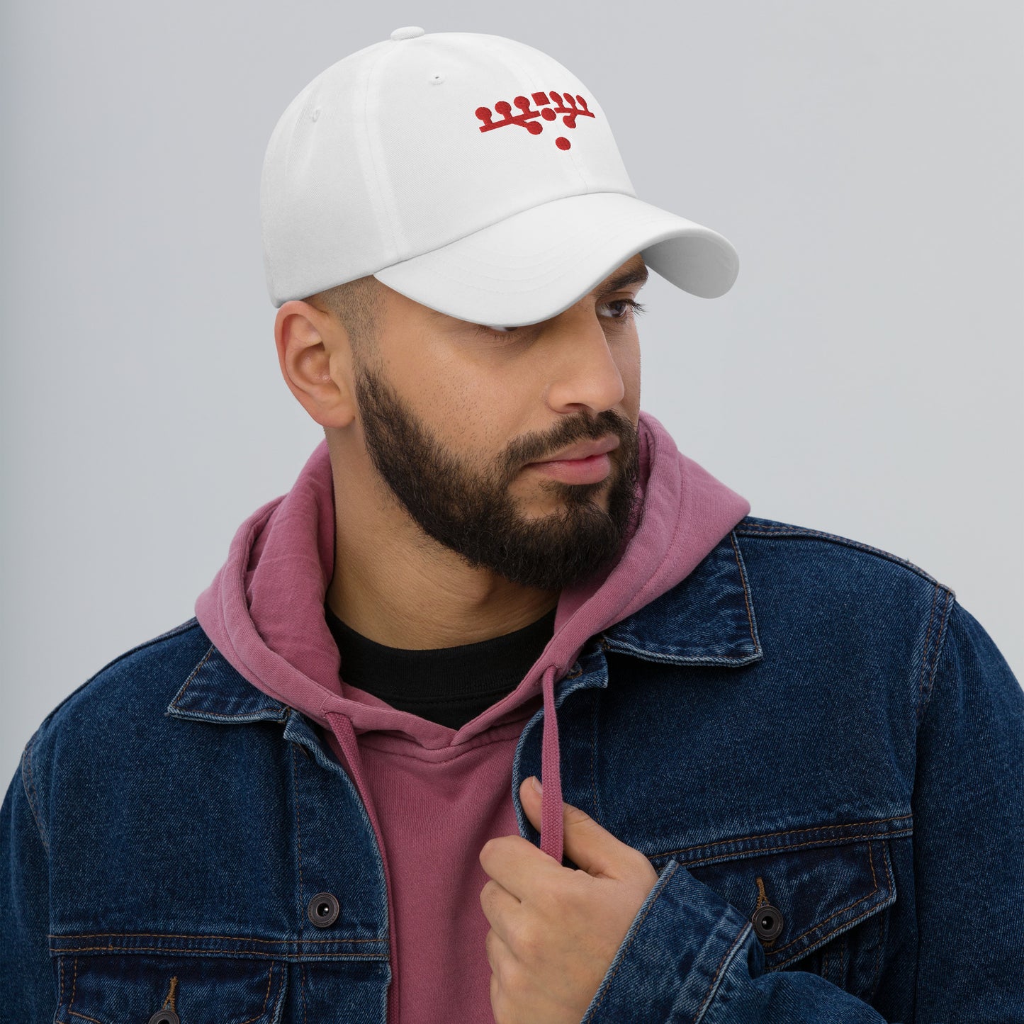 Victory Kneel Dad Hat - White & Red